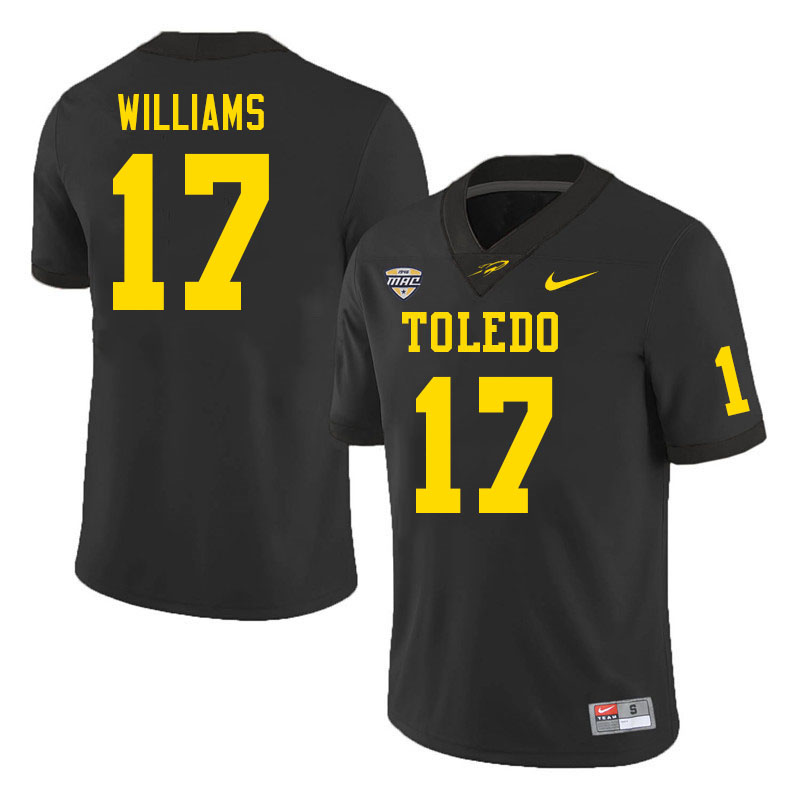Toledo Rockets #17 Eric Williams College Football Jerseys Stitched Sale-Black